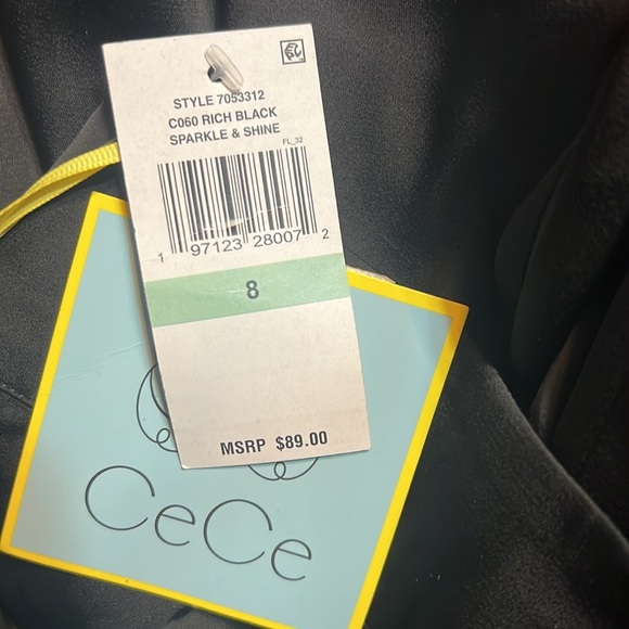 NWT - CeCe Women's Pleated Wide-Leg Pants High rise Pleated Black size 8 MSRP 89 - Picture 4 of 4